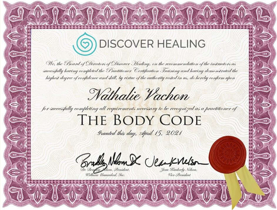 The Body Code Certificate